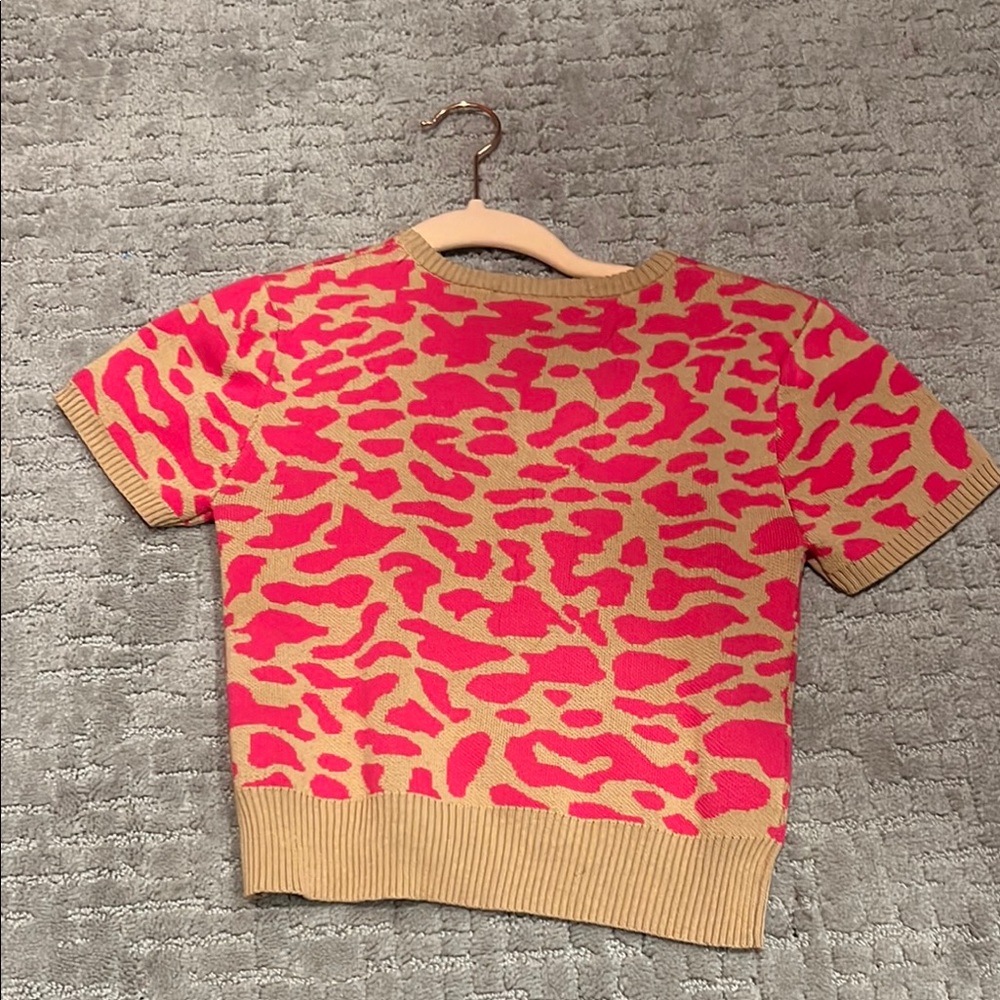 Kids Pink and Tan Leopard Print Top